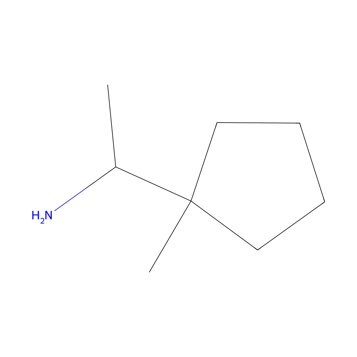 1-(1-Methylcyclopentyl)ethan-1-amine molecular structure, CAS 1596031-26-3