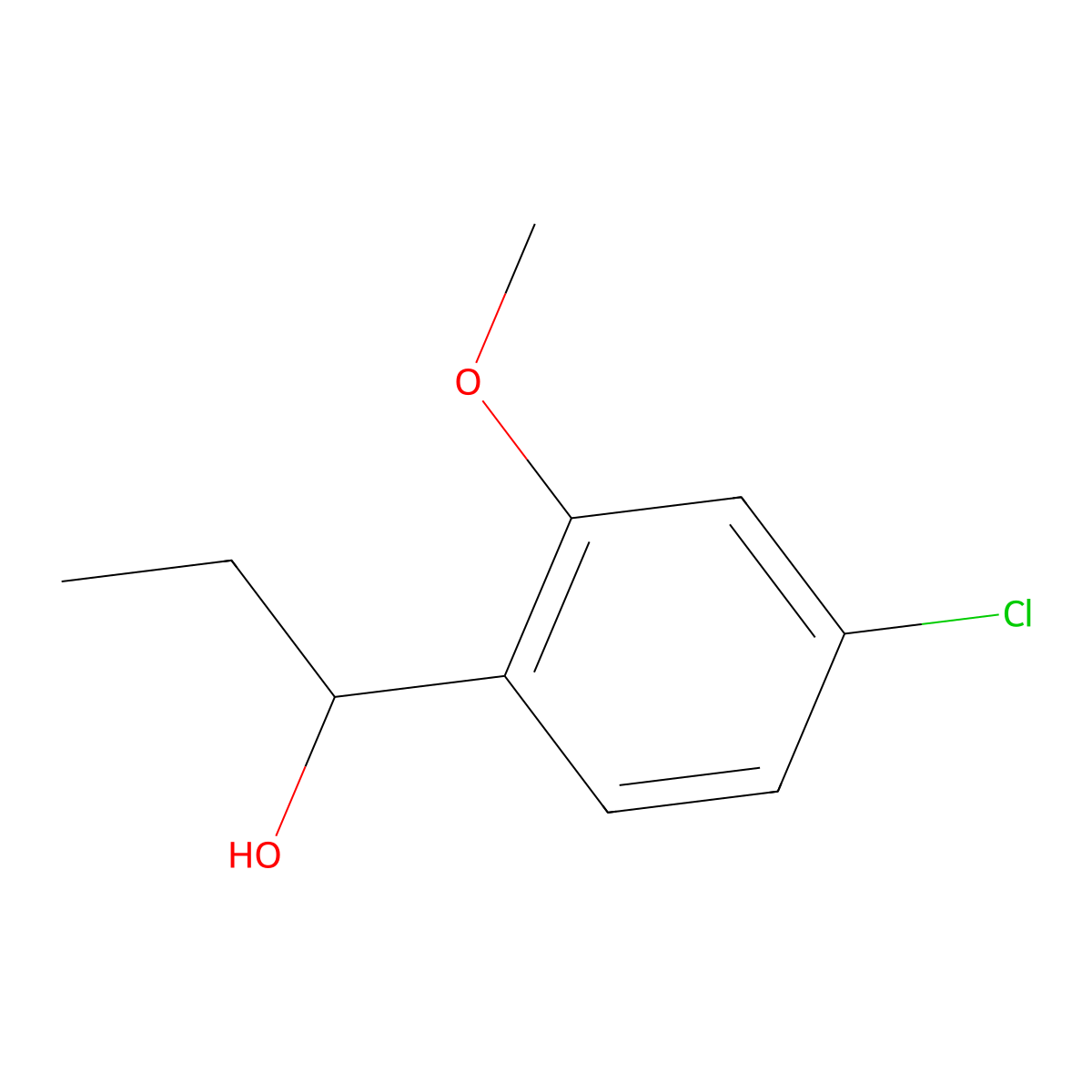 1-(4-Chloro-2-methoxyphenyl)propan-1-ol molecular structure, CAS 1596039-57-4