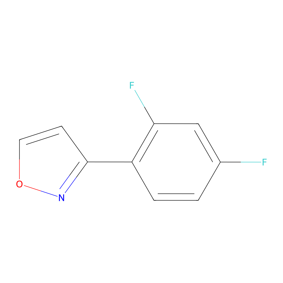2,4-Difluorophenylisoxazole molecular structure, CAS 1596041-60-9