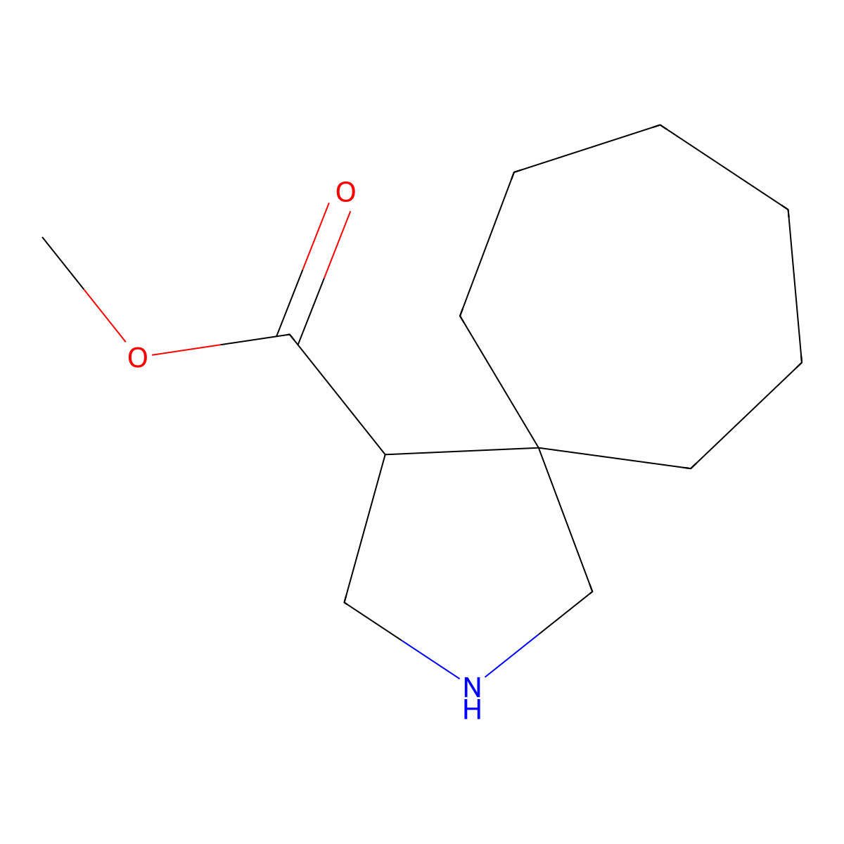 Methyl 2-azaspiro[4.6]undecane-4-carboxylate molecular structure, CAS 1596062-75-7