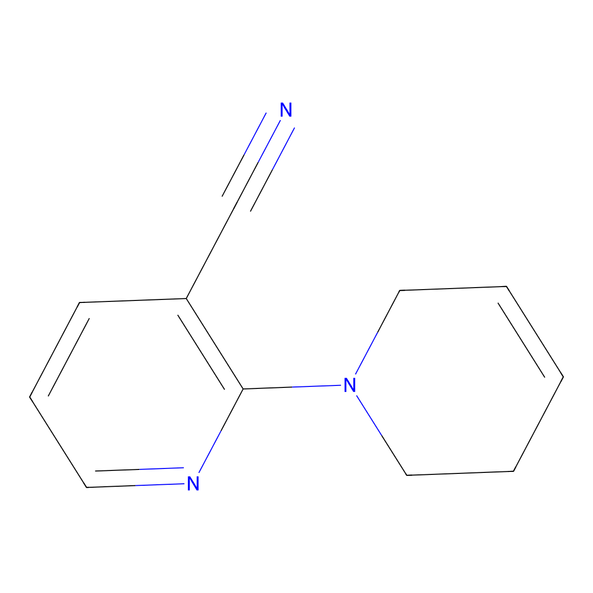 2-(1,2,3,6-Tetrahydropyridin-1-yl)pyridine-3-carbonitrile molecular structure, CAS 1596063-06-7