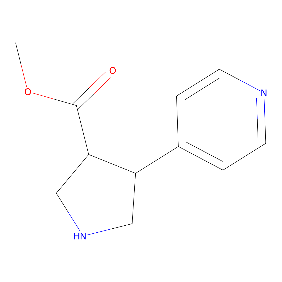 Methyl 4-(pyridin-4-yl)pyrrolidine-3-carboxylate molecular structure, CAS 1596083-10-1