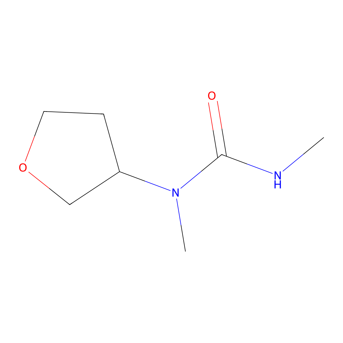 1,3-Dimethyl-1-(oxolan-3-yl)urea molecular structure, CAS 1596088-30-0
