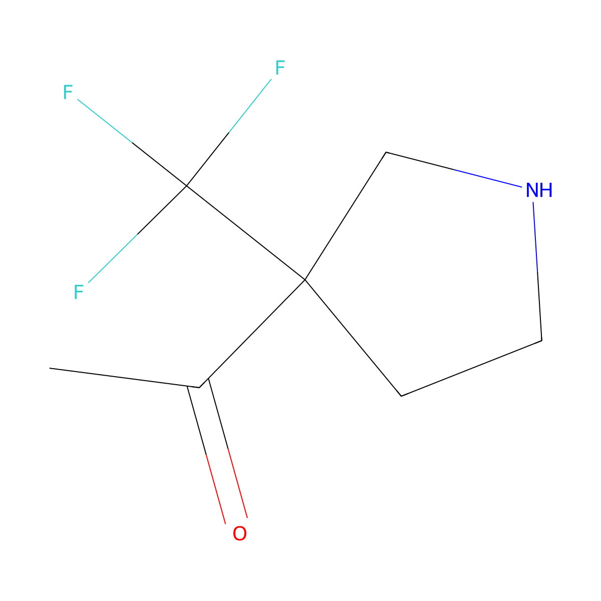 1-[3-(Trifluoromethyl)pyrrolidin-3-yl]ethan-1-one molecular structure, CAS 1596092-86-2