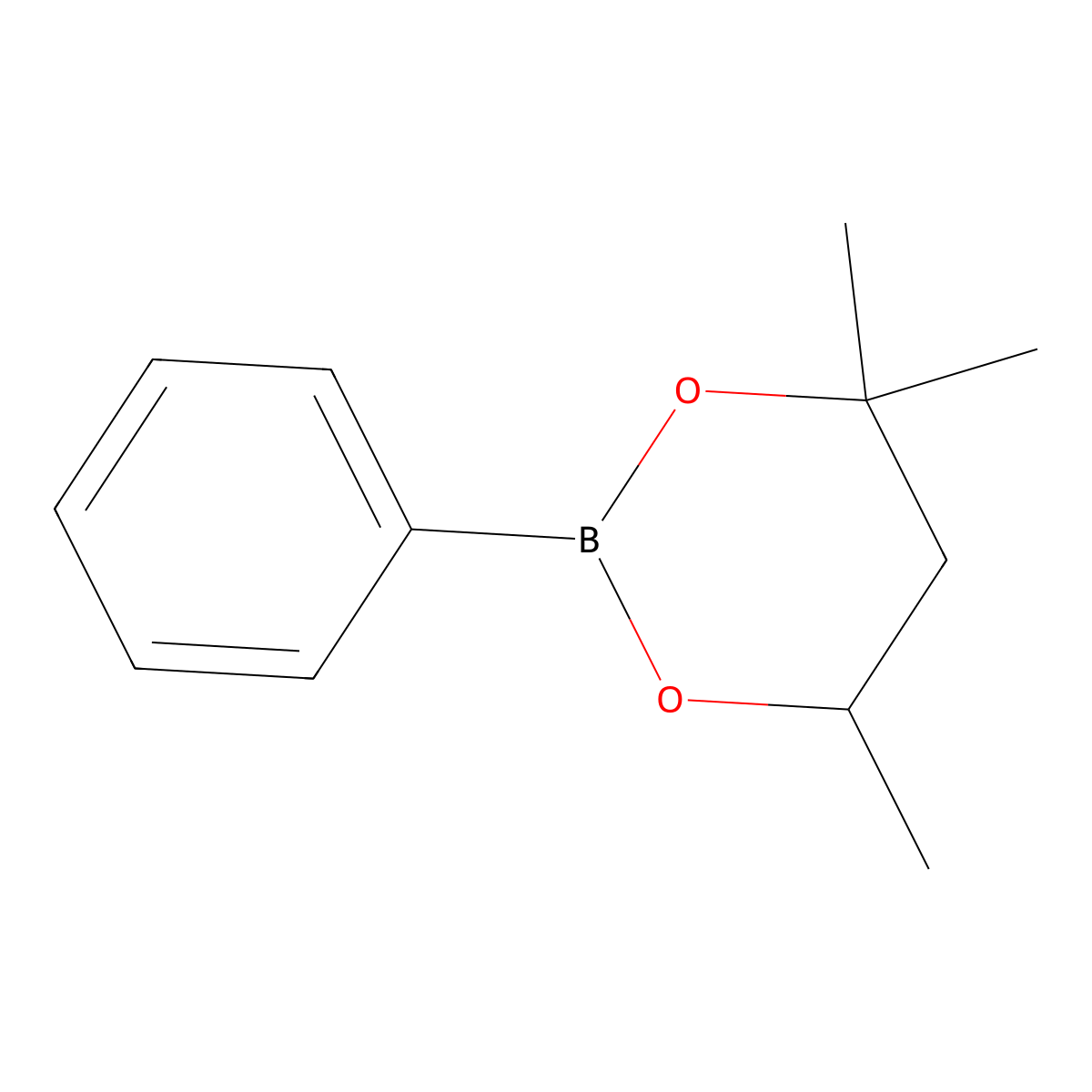 4,4,6-Trimethyl-2-phenyl-1,3,2-dioxaborinane molecular structure, CAS 15961-35-0