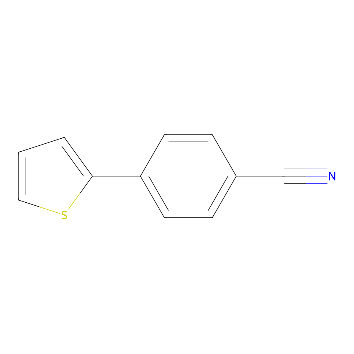 4-(2-Thienyl)benzonitrile molecular structure, CAS 15961-46-3