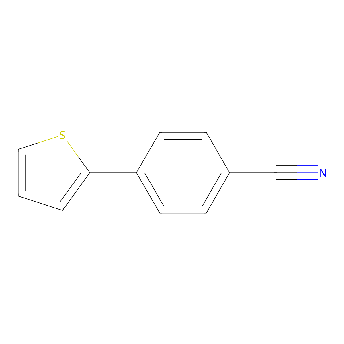 4-(2-Thienyl)benzonitrile molecular structure, CAS 15961-46-3