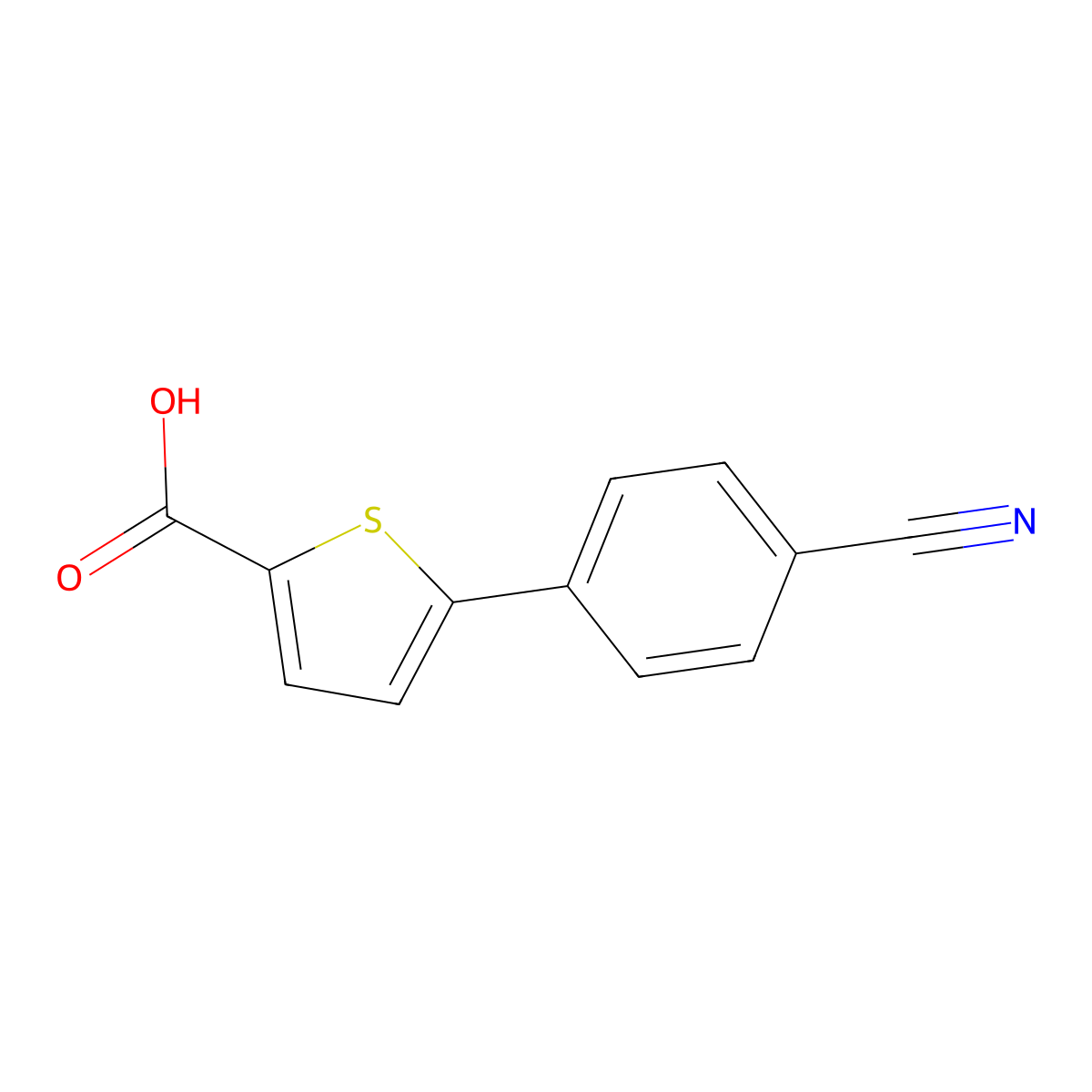 5-(4-Cyanophenyl)-2-thiophenecarboxylic acid molecular structure, CAS 15961-48-5