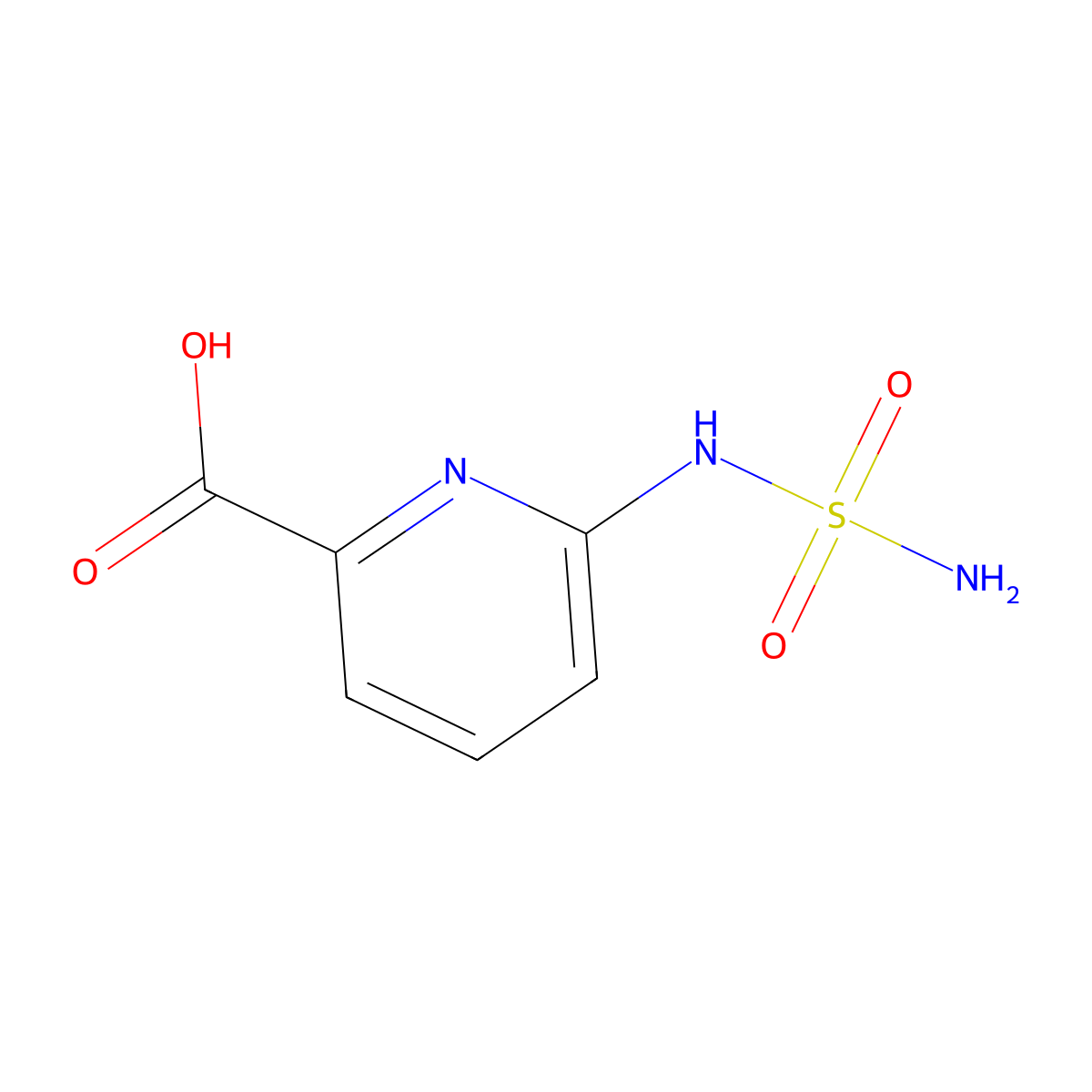 6-(Sulfamoylamino)pyridine-2-carboxylic acid molecular structure, CAS 1596108-27-8