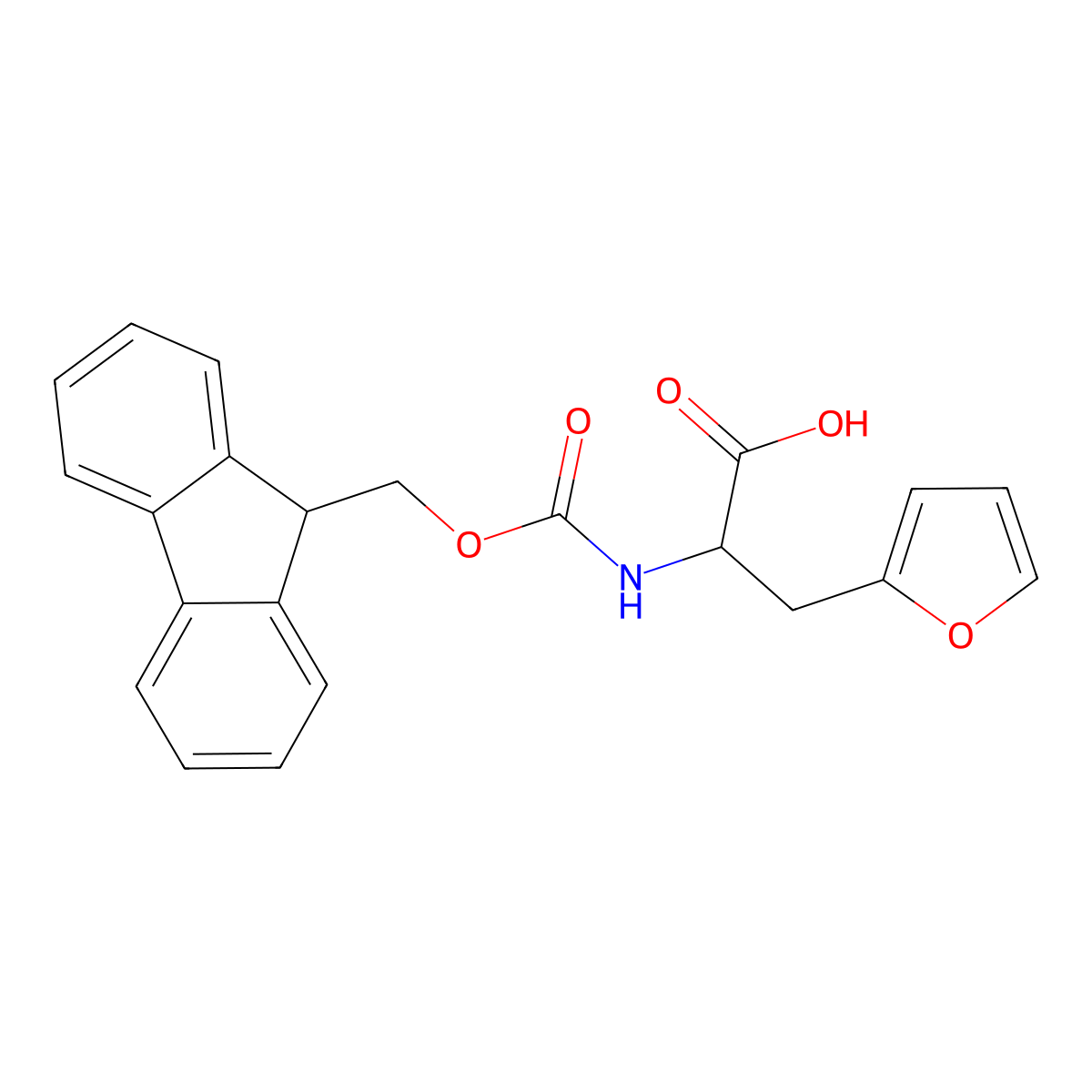 Fmoc-L-2-Furylalanine molecular structure, CAS 159611-02-6