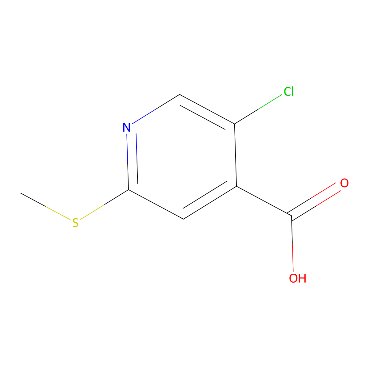 5-Chloro-2-(methylthio)isonicotinic acid molecular structure, CAS 1596116-38-9