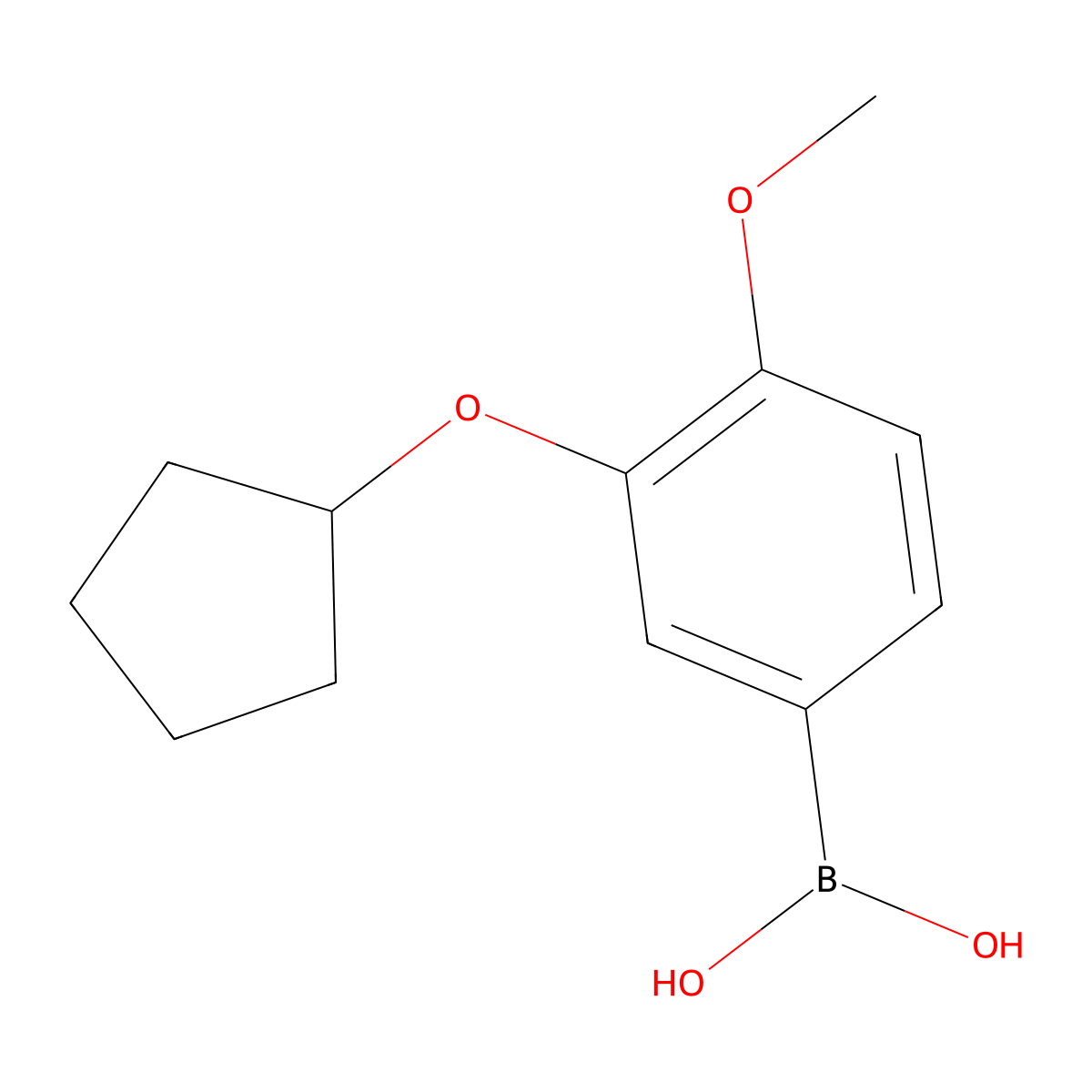 3-(Cyclopentyloxy)-4-methoxybenzeneboronic acid molecular structure, CAS 159613-21-5