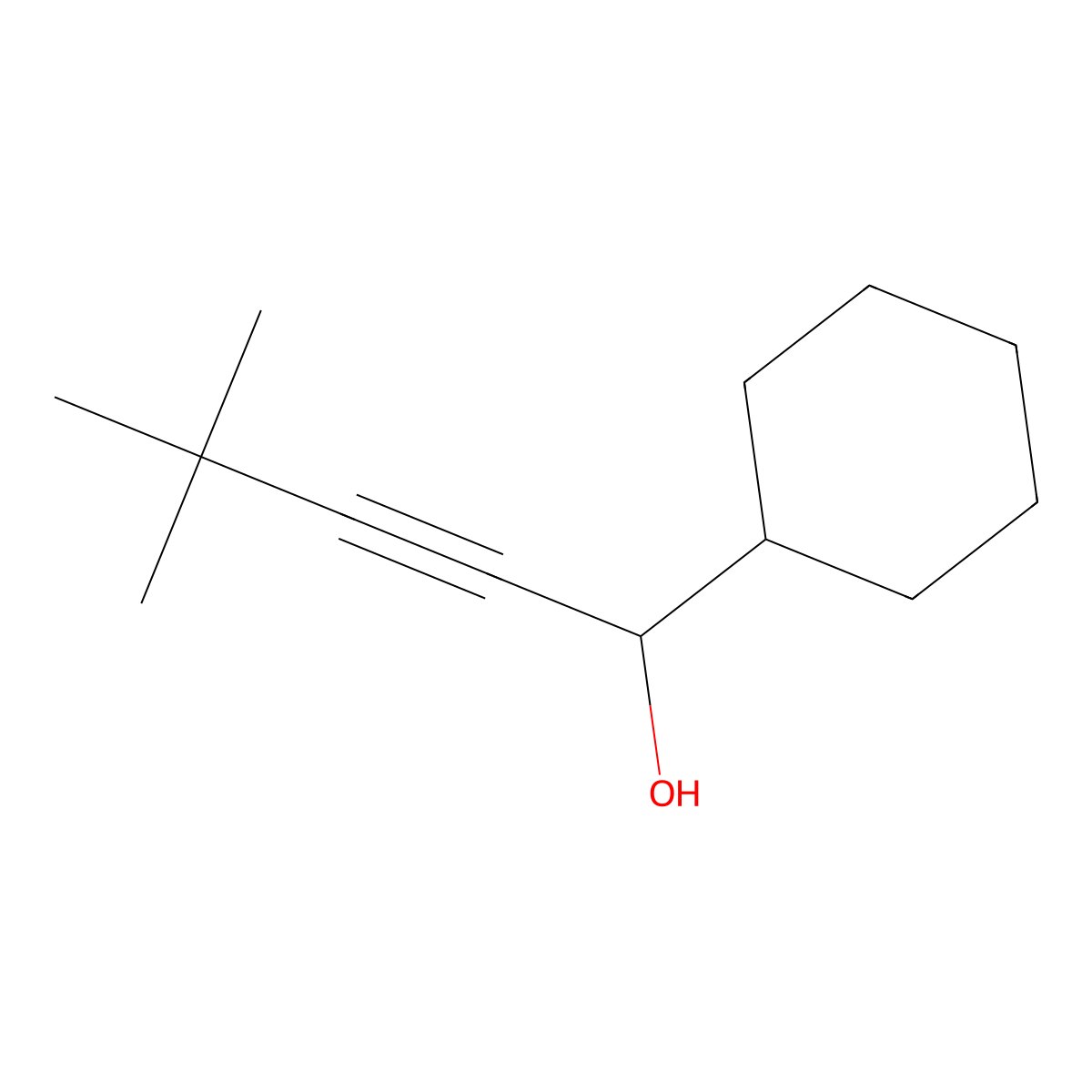 alpha-(3,3-Dimethyl-1-butyn-1-yl)cyclohexanemethanol molecular structure, CAS 159616-06-5
