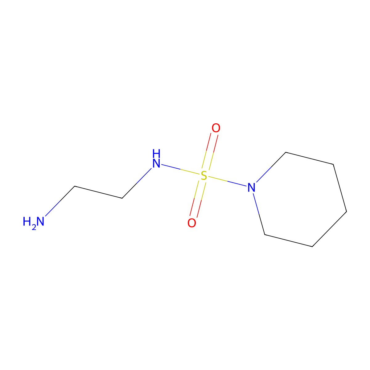 N-(2-aminoethyl)piperidine-1-sulfonamide molecular structure, CAS 1596162-72-9