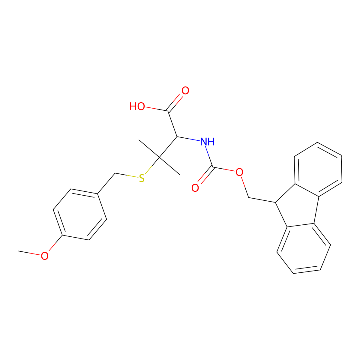 Fmoc-d-pen(pmeobzl)-oh molecular structure, CAS 159618-54-9