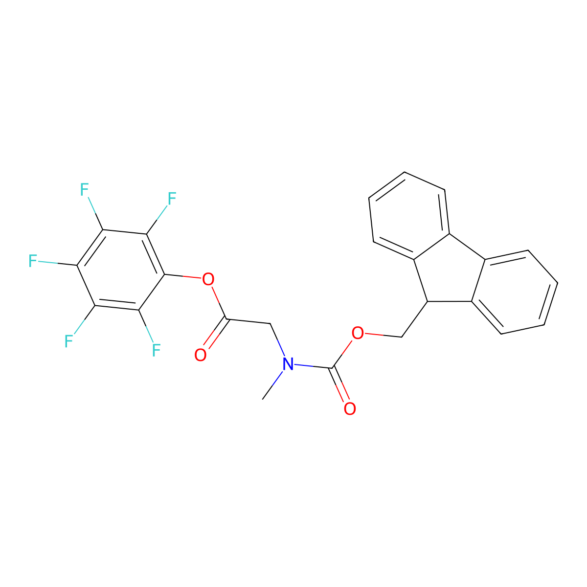 Fmoc-sar-OPfp molecular structure, CAS 159631-29-5