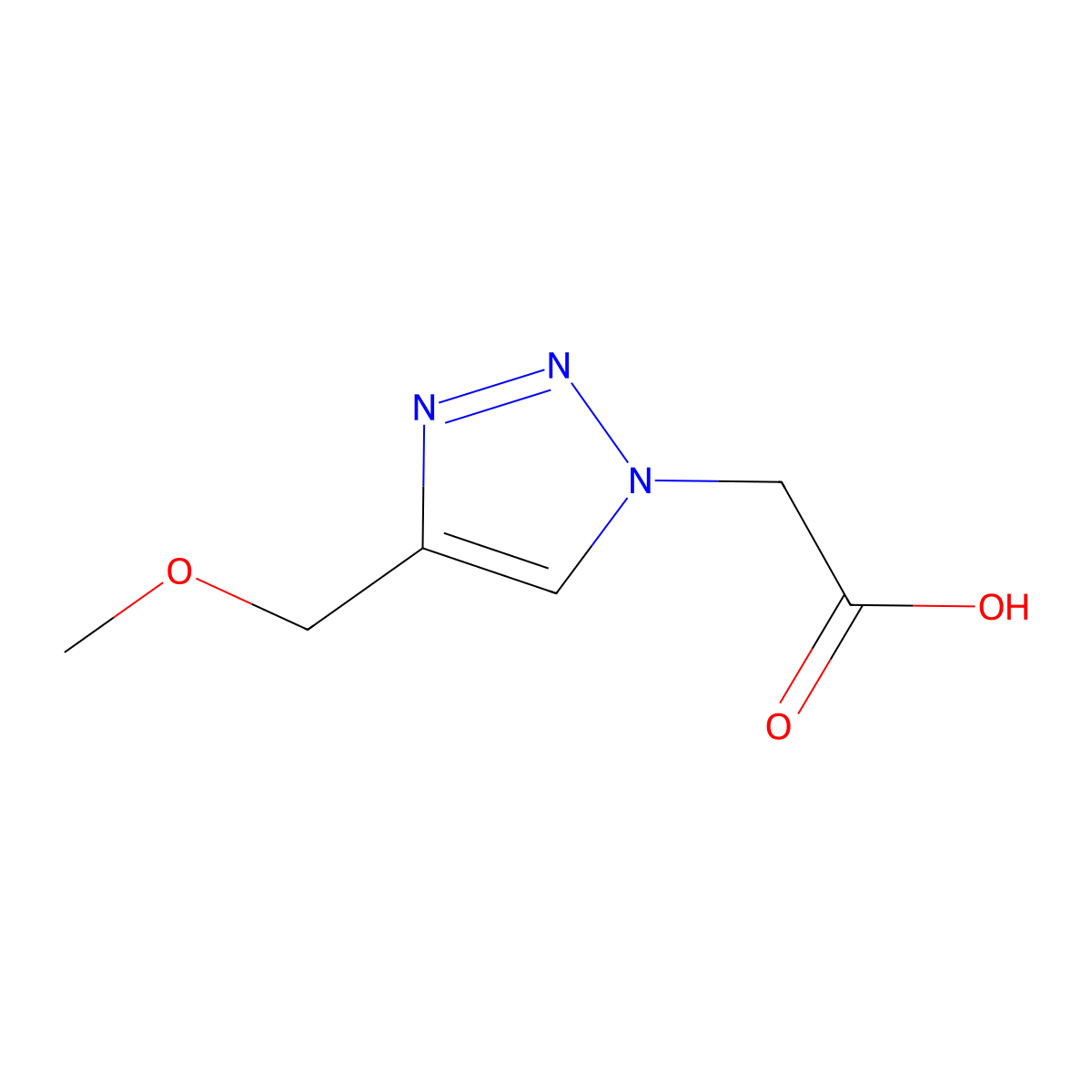 4-(Methoxymethyl)-1H-1,2,3-triazole-1-acetic acid molecular structure, CAS 1596337-38-0