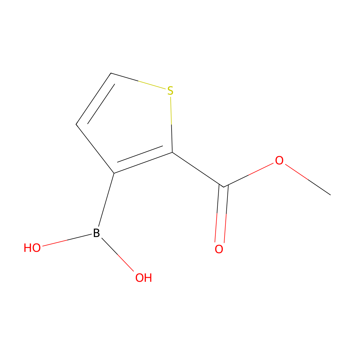 [2-(Methoxycarbonyl)thiophen-3-yl]boronic acid molecular structure, CAS 1596339-08-0
