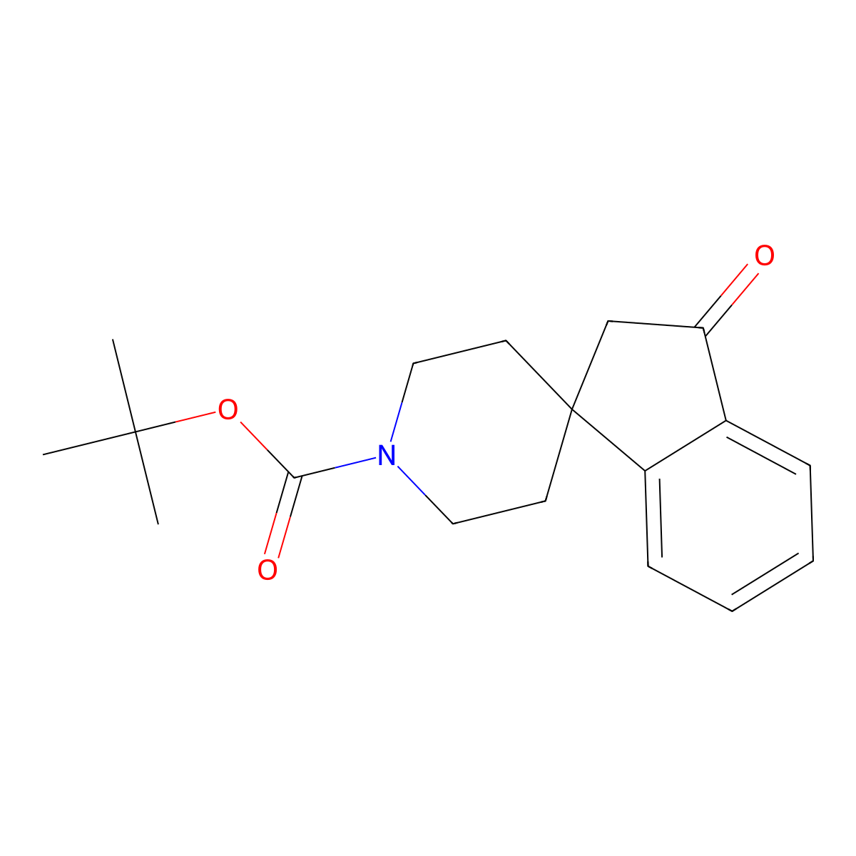 Tert-butyl 3-oxo-2,3-dihydrospiro[indene-1,4'-piperidine]-1'-carboxylate molecular structure, CAS 159634-59-0