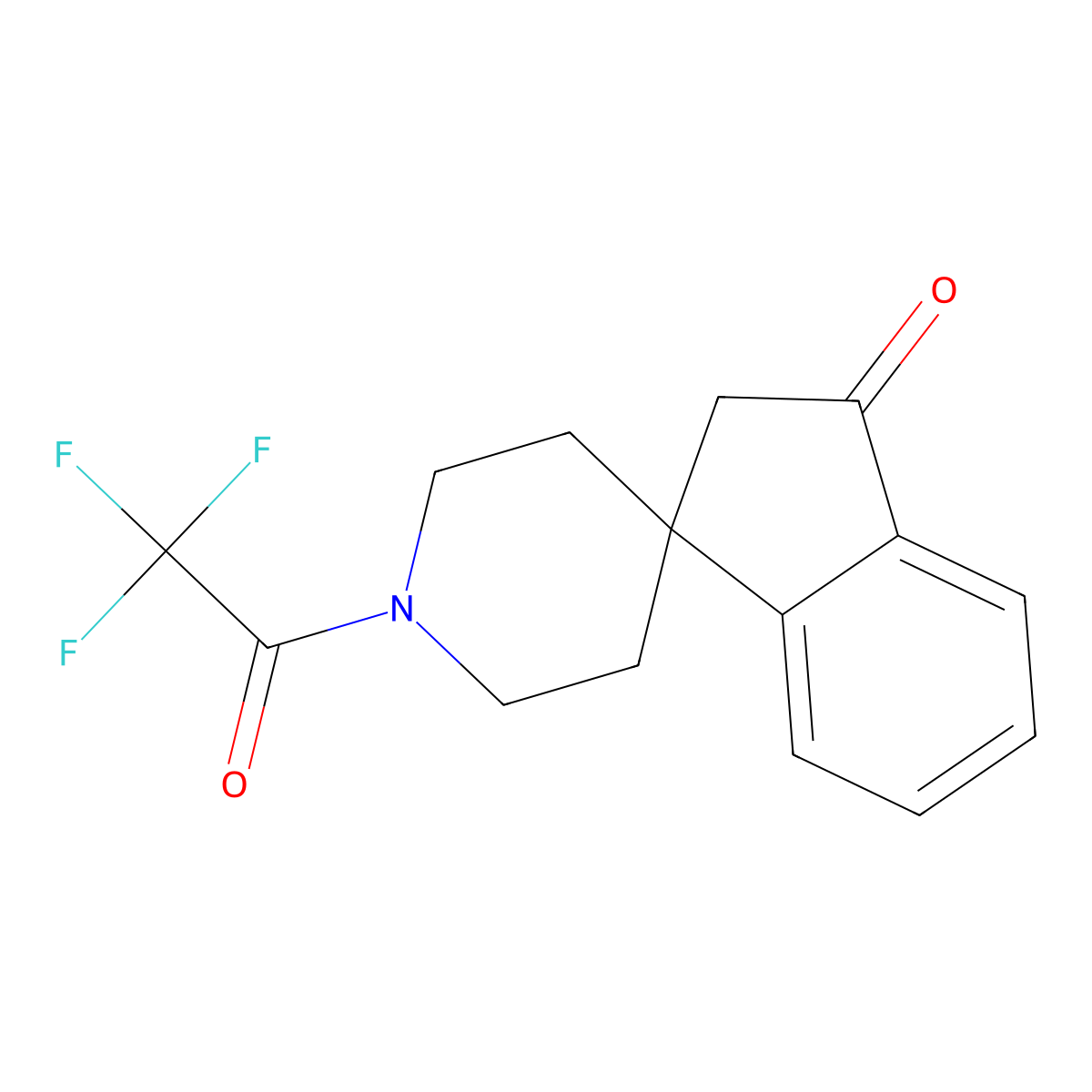 1'-(2,2,2-trifluoroacetyl)spiro[indene-1,4'-piperidin]-3(2H)-one molecular structure, CAS 159634-60-3