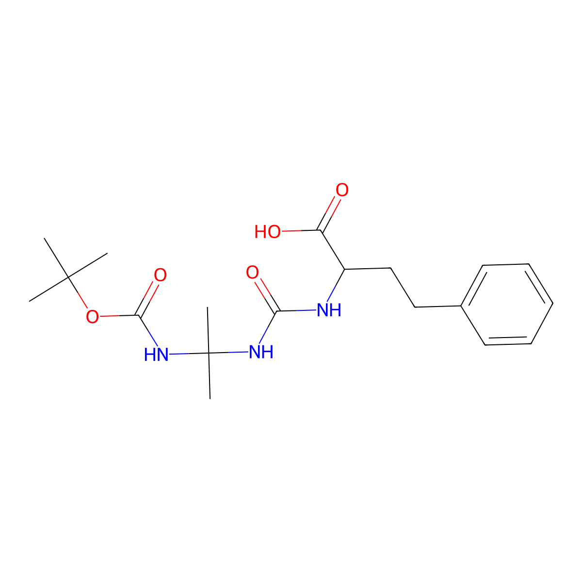 (R)-6,6,10,10-tetramethyl-4,8-dioxo-2-phenethyl-9-oxa-3,5,7-triazaundecanoic acid molecular structure, CAS 159634-71-6