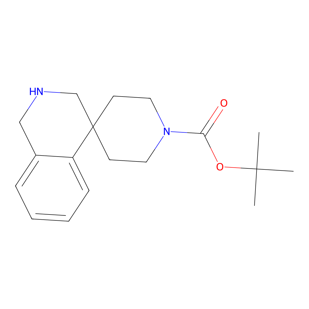 tert-butyl 2,3-dihydro-1H-spiro[isoquinoline-4,4'-piperidine]-1'-carboxylate molecular structure, CAS 159634-80-7