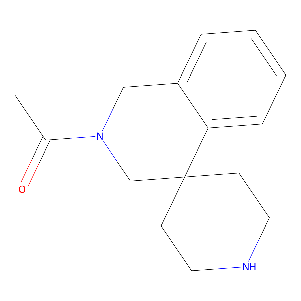 1-{2,3-Dihydro-1H-spiro[isoquinoline-4,4'-piperidine]-2-yl}ethan-1-one molecular structure, CAS 159634-82-9