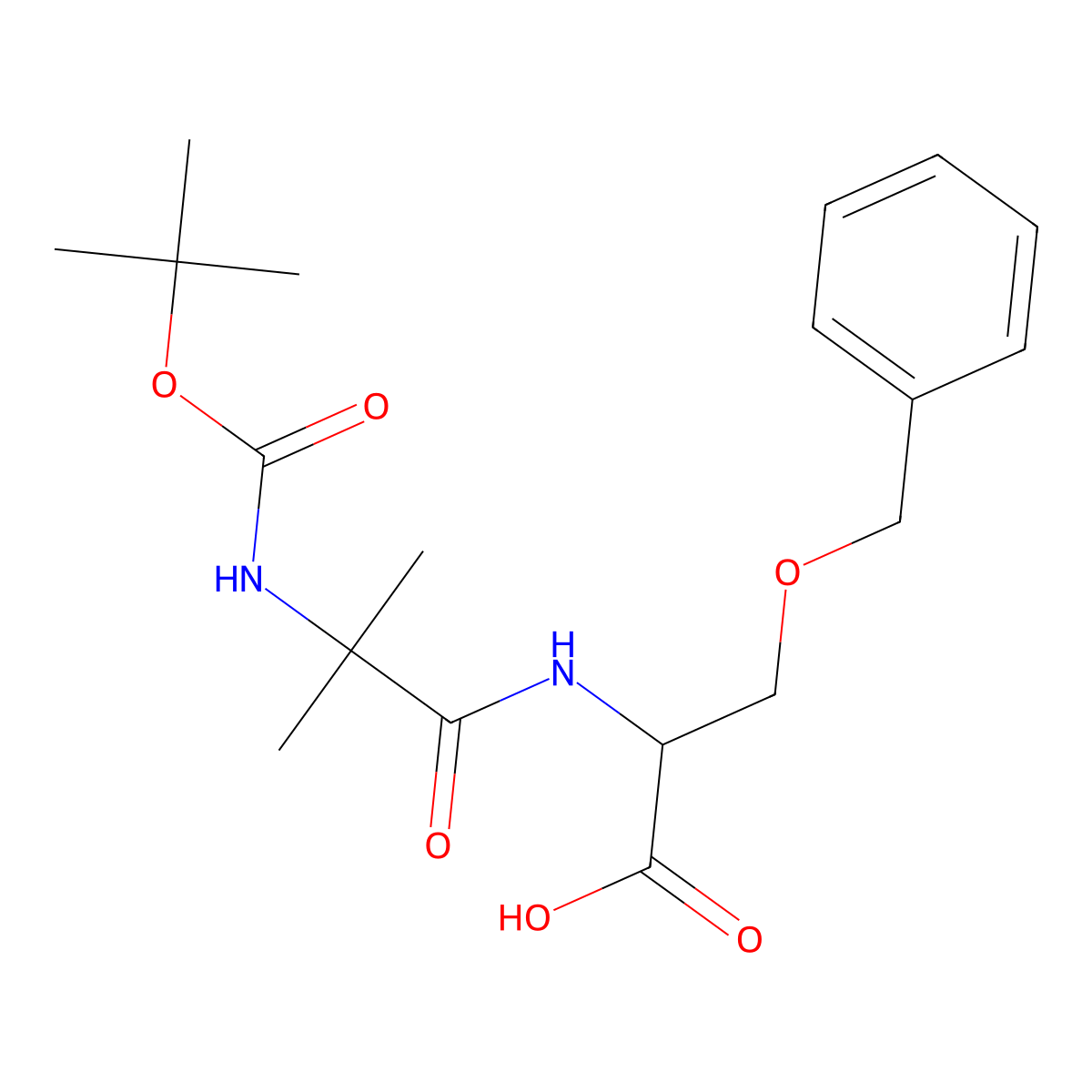 (R)-3-(Benzyloxy)-2-(2-((tert-butoxycarbonyl)amino)-2-methylpropanamido)propanoic acid molecular structure, CAS 159634-89-6