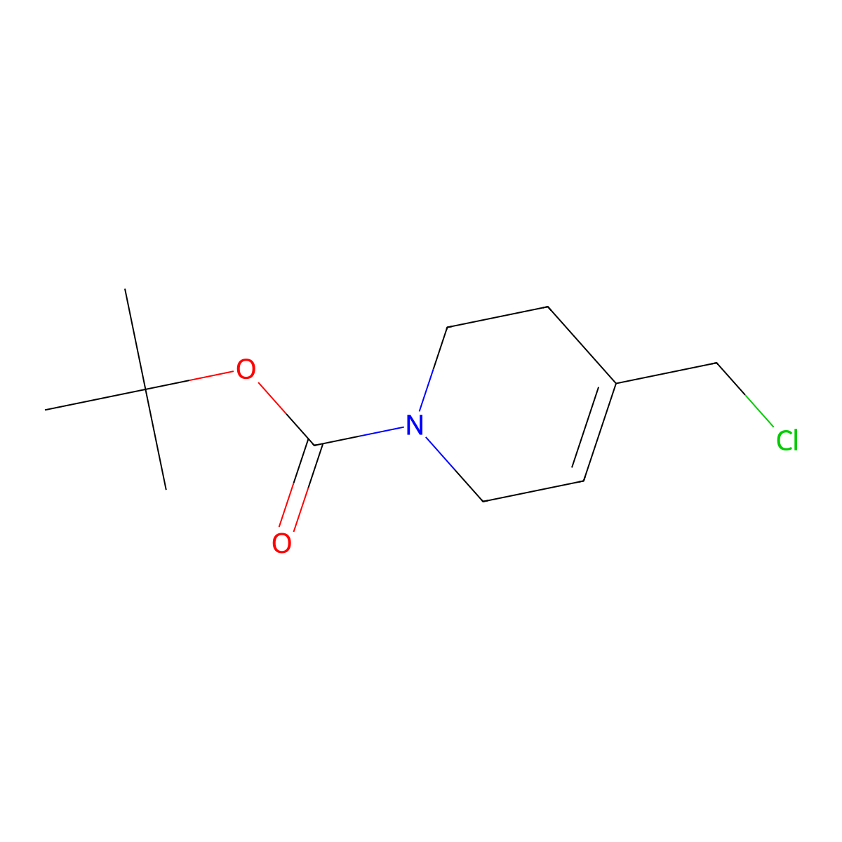 1,1-Dimethylethyl 4-(chloromethyl)-3,6-dihydro-1(2H)-pyridinecarboxylate molecular structure, CAS 159635-23-1