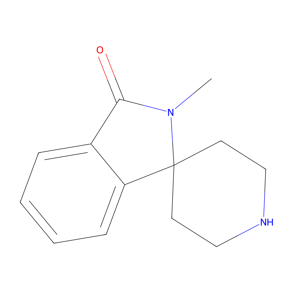 2-Methylspiro[isoindoline-3,4'-piperidine]-1-one molecular structure, CAS 159635-27-5