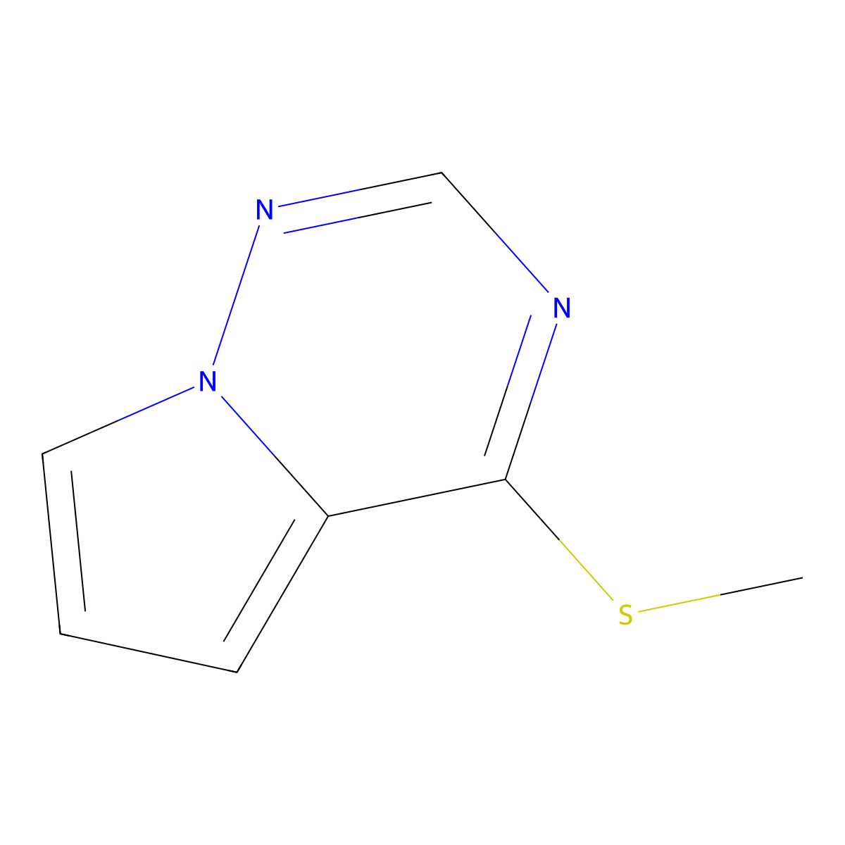 4-(Methylthio)pyrrolo[2,1-f][1,2,4]triazine molecular structure, CAS 1596350-40-1