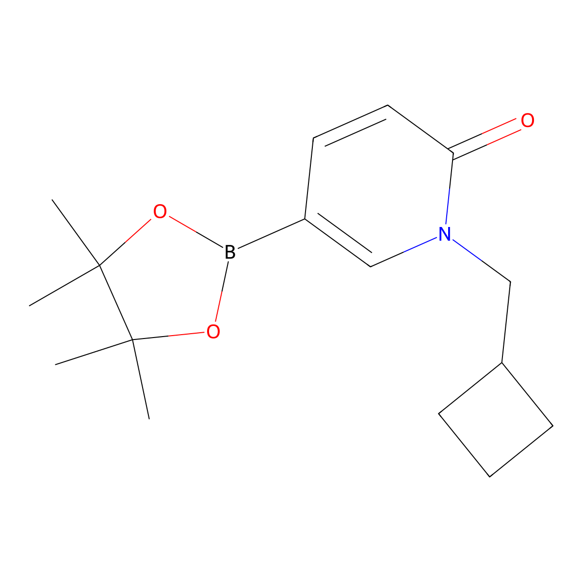 1-(Cyclobutylmethyl)-5-(4,4,5,5-tetramethyl-1,3,2-dioxaborolan-2-yl)pyridin-2(1H)-one molecular structure, CAS 1596367-28-0