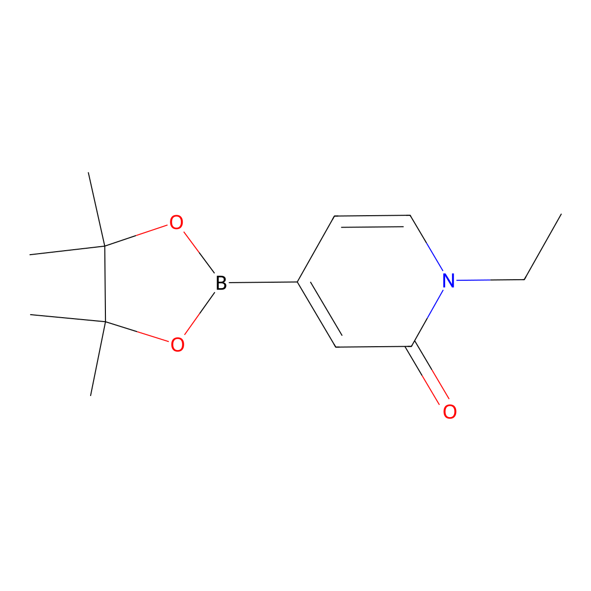 1-Ethyl-4-(4,4,5,5-tetramethyl-1,3,2-dioxaborolan-2-yl)-2(1H)-pyridinone molecular structure, CAS 1596367-33-7