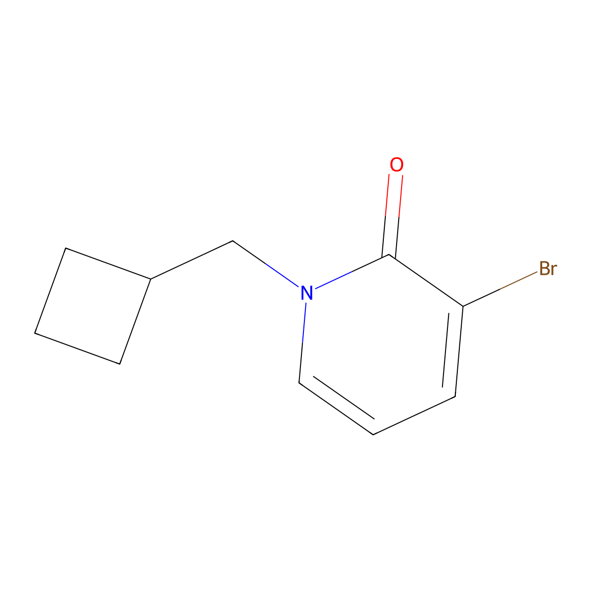 3-Bromo-1-(cyclobutylmethyl)pyridin-2(1H)-one molecular structure, CAS 1596367-52-0