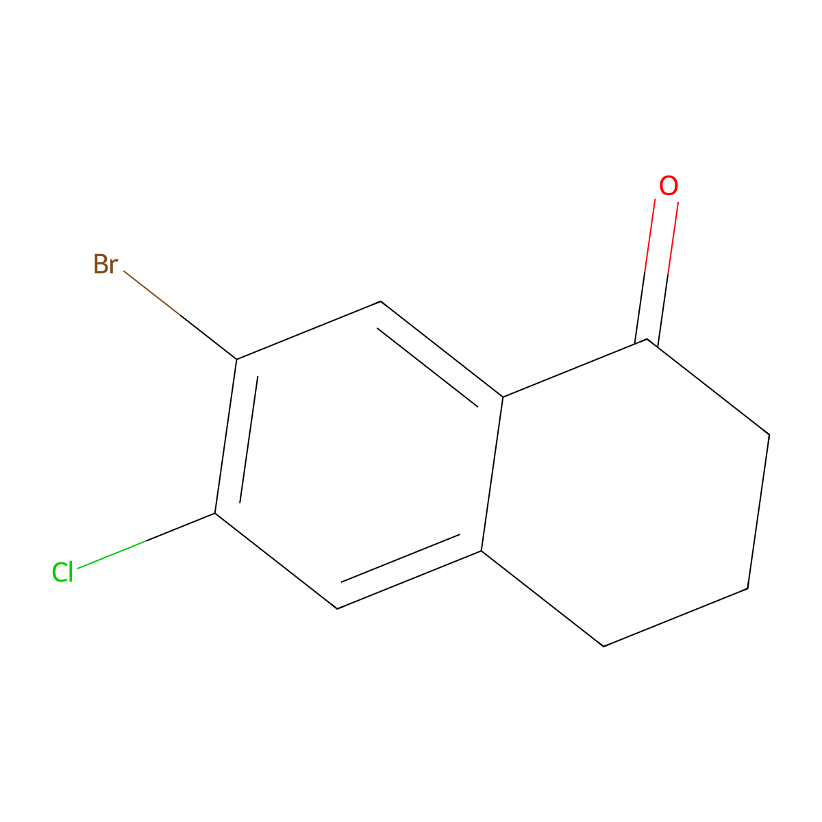 7-Bromo-6-chloro-3,4-dihydronaphthalen-1(2H)-one molecular structure, CAS 159639-64-2