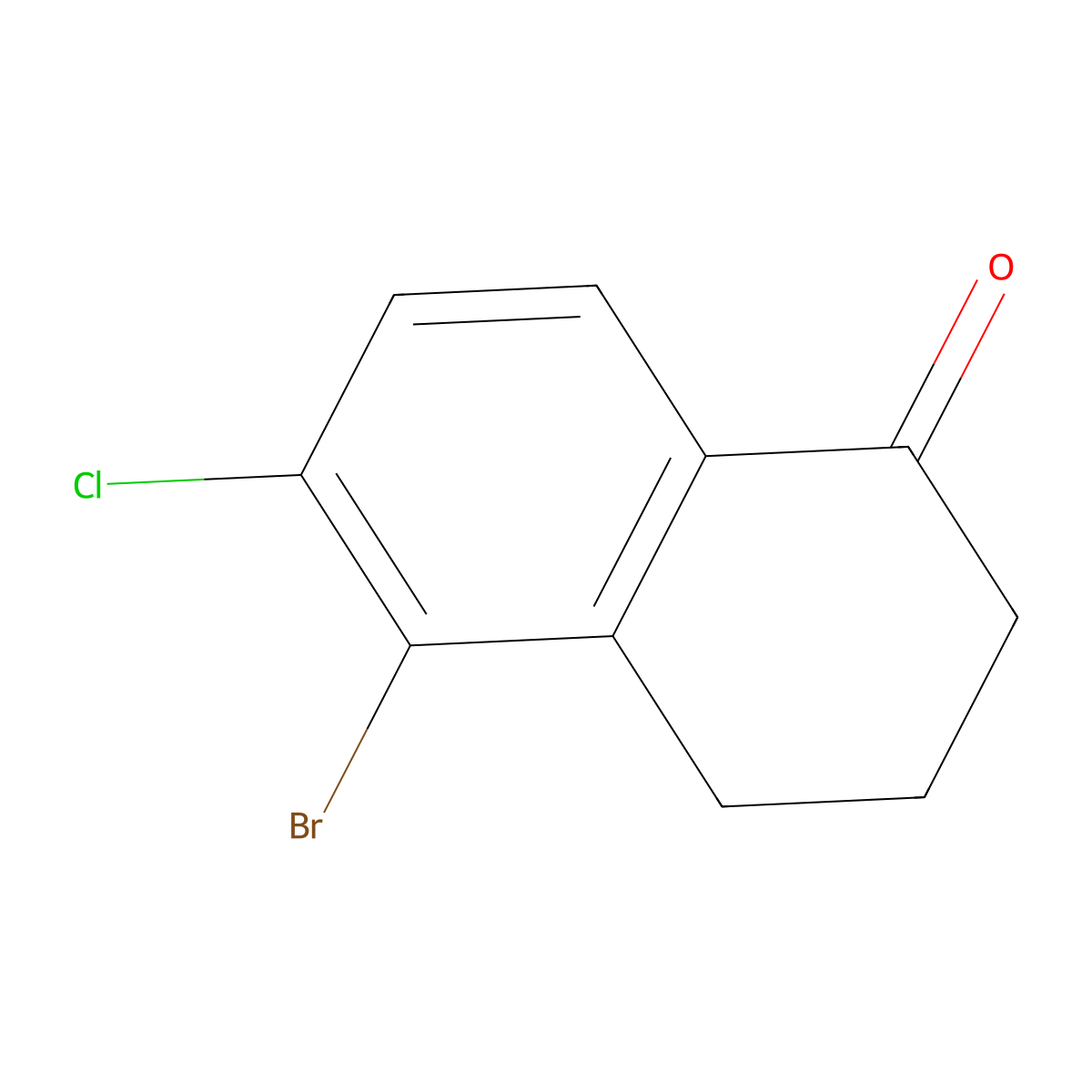 5-Bromo-6-chloro-3,4-dihydronaphthalen-1(2H)-one molecular structure, CAS 159639-65-3