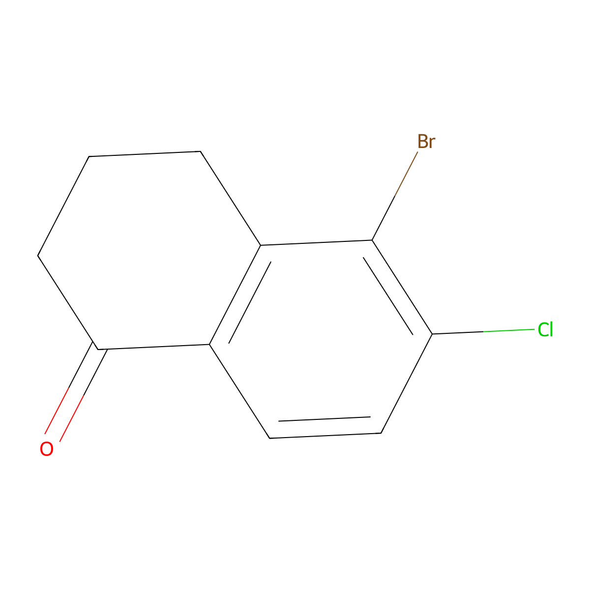 5-Bromo-6-chloro-3,4-dihydronaphthalen-1(2H)-one molecular structure, CAS 159639-65-3