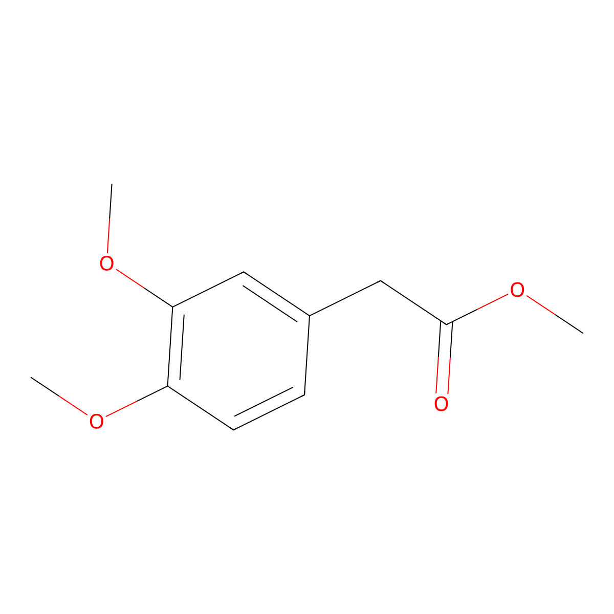 Benzeneacetic acid, 3,4-dimethoxy-, methyl ester molecular structure, CAS 15964-79-1