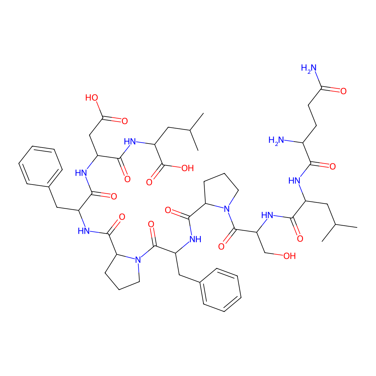 (2S)-2-[[(2S)-3-carboxy-2-[[(2S)-2-[[(2S)-1-[(2S)-2-[[(2S)-1-[(2S)-2-[[(2S)-2-[[(2S)-2,5-diamino-5-oxopentanoyl]amino]-4-methylpentanoyl]amino]-3-hydroxypropanoyl]pyrrolidine-2-carbonyl]amino]-3-phenylpropanoyl]pyrrolidine-2-carbonyl]amino]-3-phenylpropanoyl]amino]propanoyl]amino]-4-methylpentanoic acid molecular structure, CAS 159646-83-0