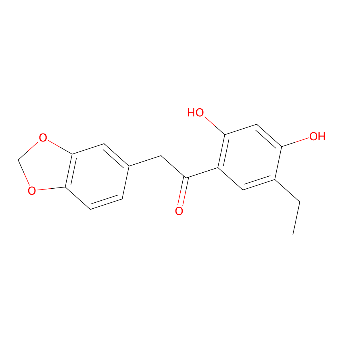 2-(1,3-Benzodioxol-5-yl)-1-(5-ethyl-2,4-dihydroxyphenyl)ethanone molecular structure, CAS 159647-53-7