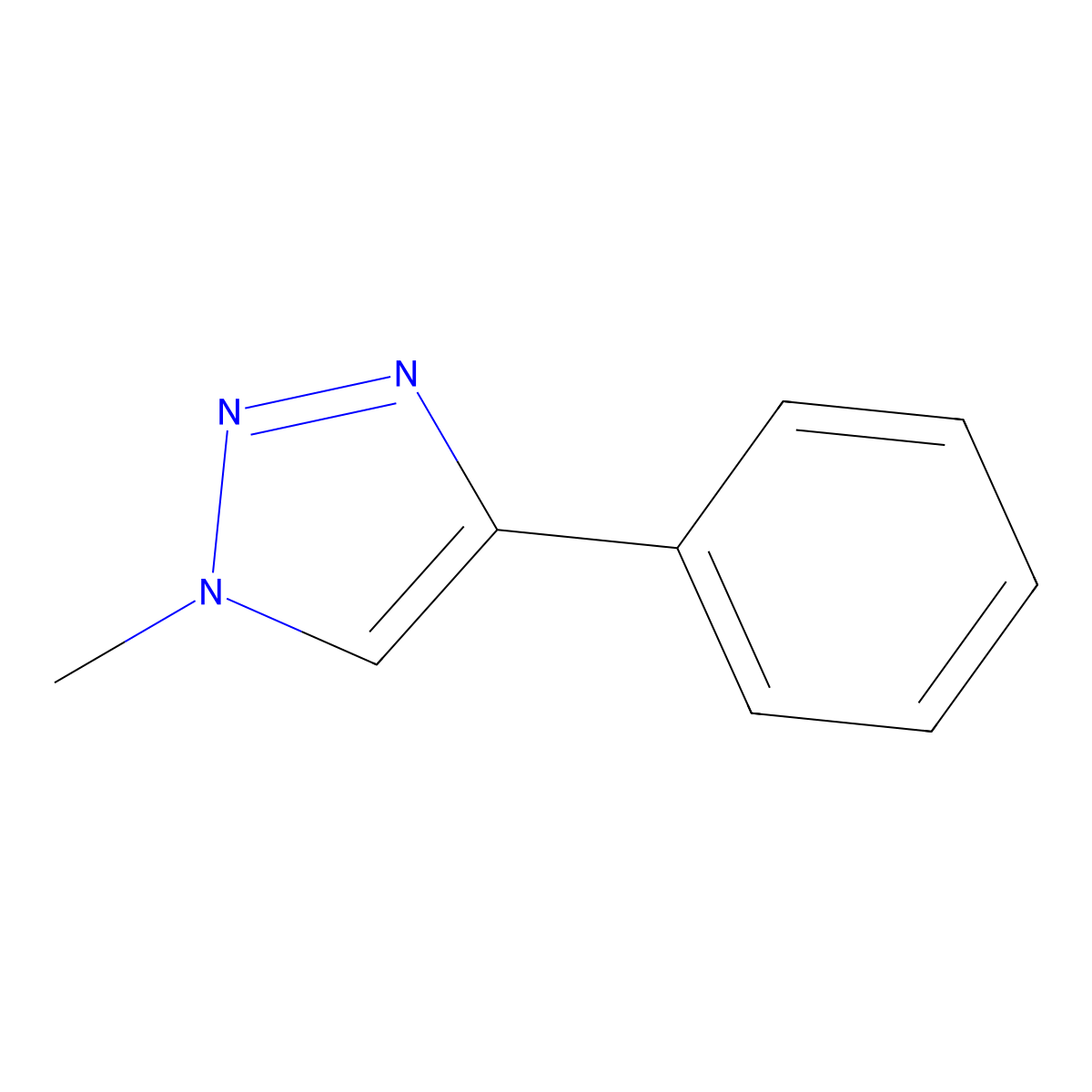 1-methyl-4-phenyl-1H-1,2,3-triazole molecular structure, CAS 15965-36-3