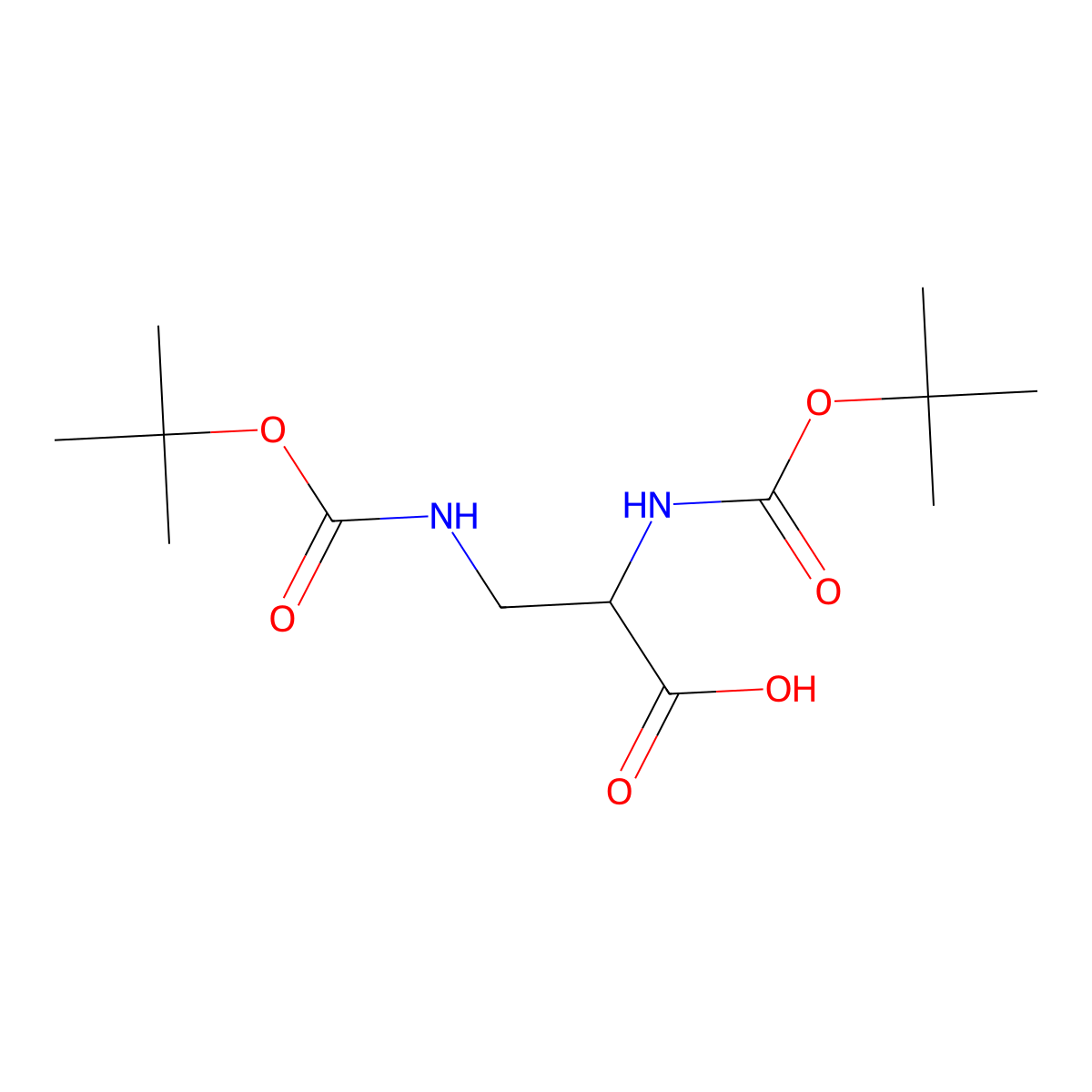 N-Boc-3-(Boc-amino)-D-alanine molecular structure, CAS 159652-30-9