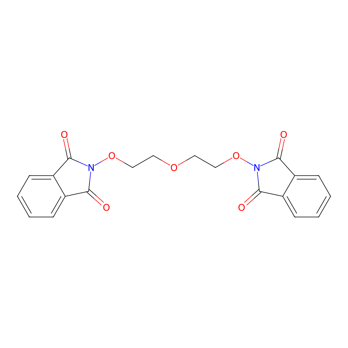 2-(2-{2-[(1,3-dioxo-2,3-dihydro-1H-isoindol-2-yl)oxy]ethoxy}ethoxy)-2,3-dihydro-1H-isoindole-1,3-dione molecular structure, CAS 159655-96-6