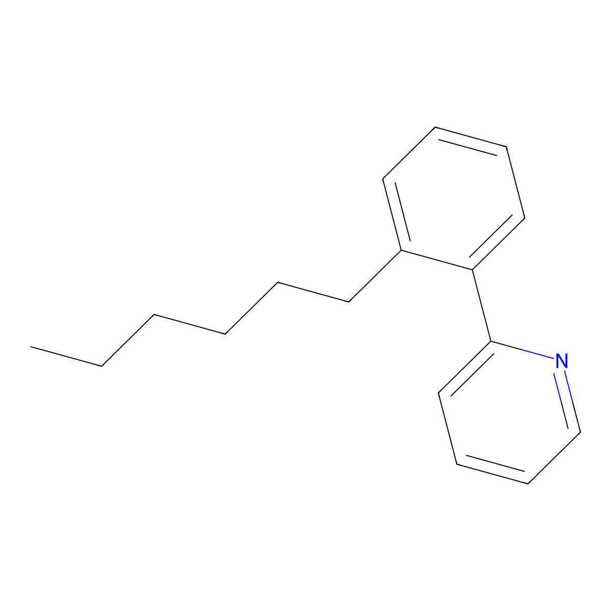 2-(2-Hexylphenyl)pyridine molecular structure, CAS 159659-51-5
