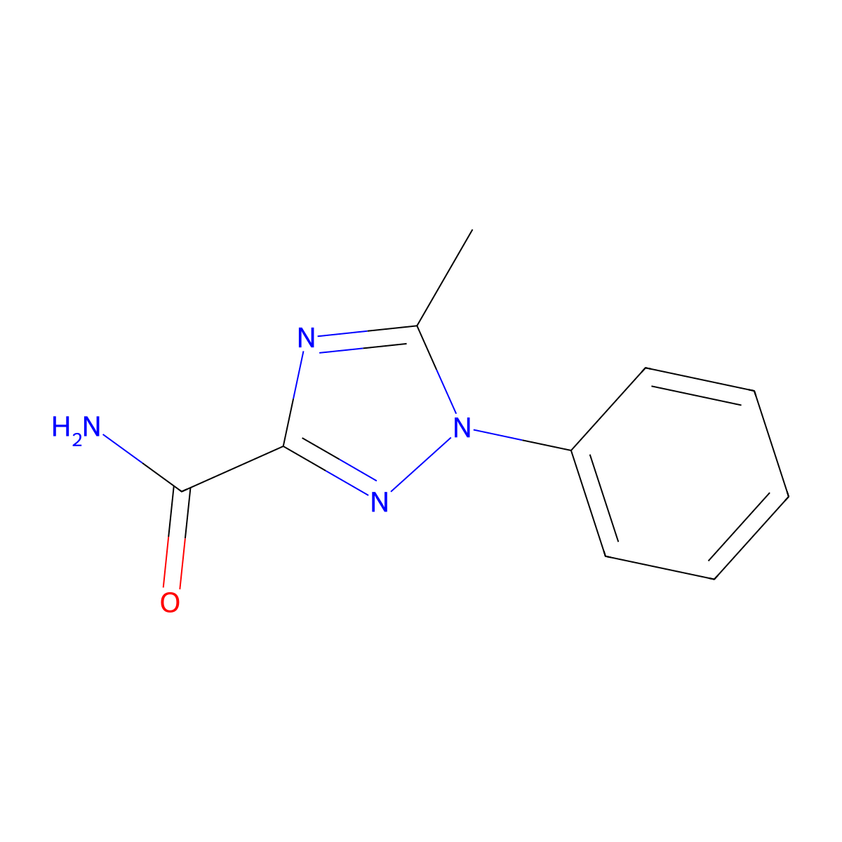 5-methyl-1-phenyl-1H-1,2,4-triazole-3-carboxamide molecular structure, CAS 15966-44-6
