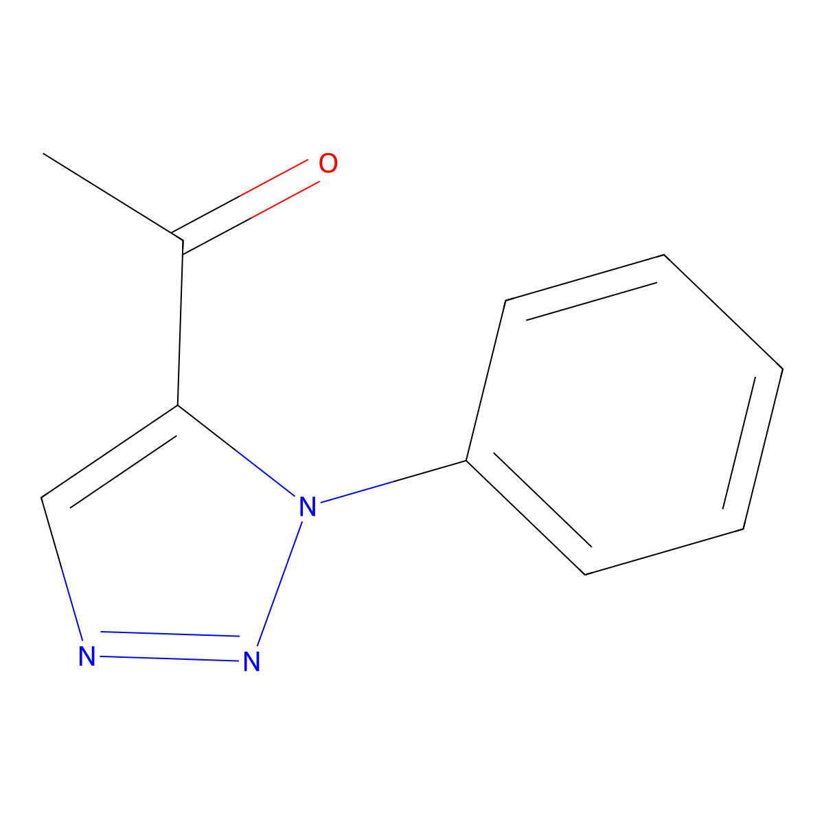 1-(1-phenyl-1H-1,2,3-triazol-5-yl)ethan-1-one molecular structure, CAS 15966-71-9