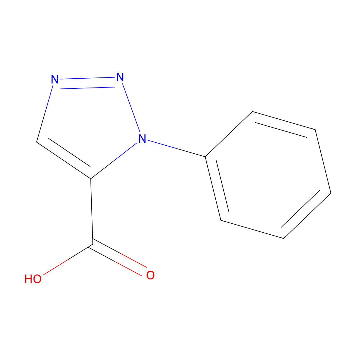 1-phenyl-1H-1,2,3-triazole-5-carboxylic acid molecular structure, CAS 15966-72-0