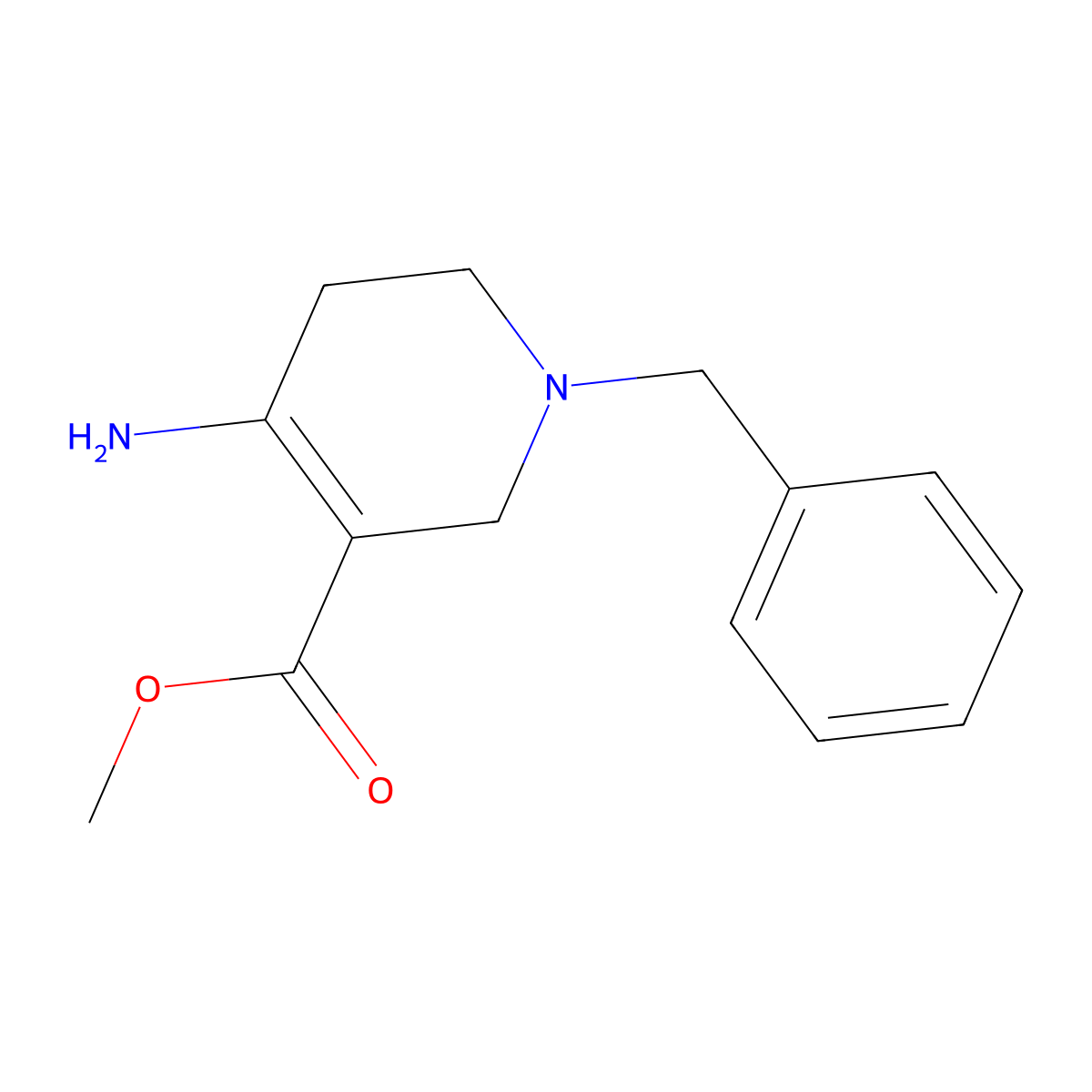 Methyl 4-amino-1-benzyl-1,2,5,6-tetrahydropyridine-3-carboxylate molecular structure, CAS 159660-85-2