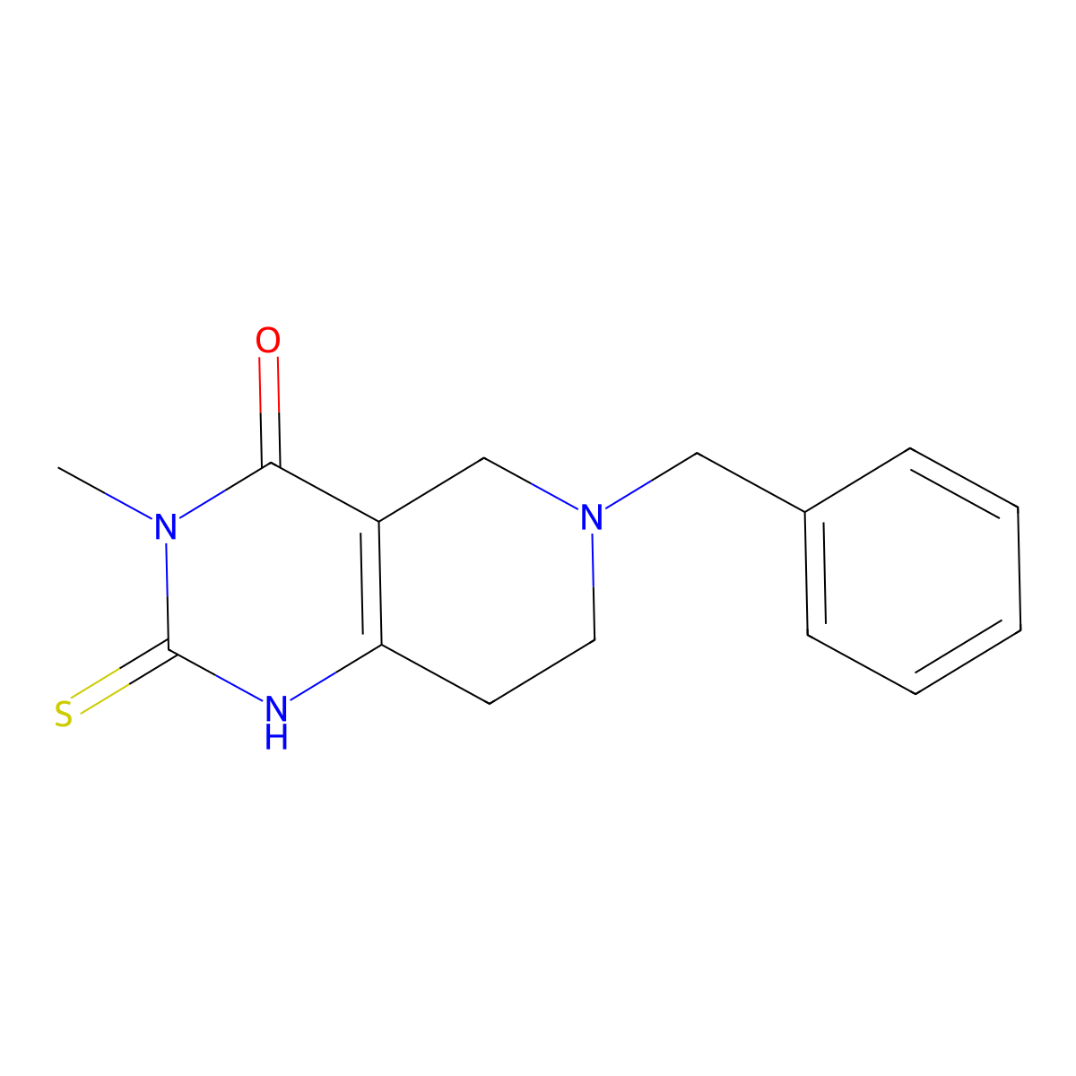 6-benzyl-3-methyl-2-thioxo-2,3,5,6,7,8-hexahydropyrido[4,3-d]pyrimidin-4(1H)-one molecular structure, CAS 159660-86-3