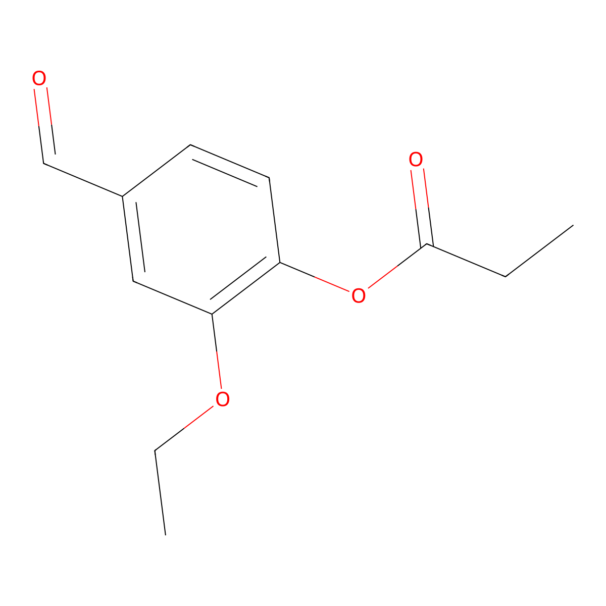 2-Ethoxy-4-formylphenyl propionate molecular structure, CAS 159661-85-5